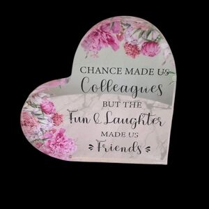 Heart-Shaped Floral💖💖💖💖 Friendship Plaque - Pink